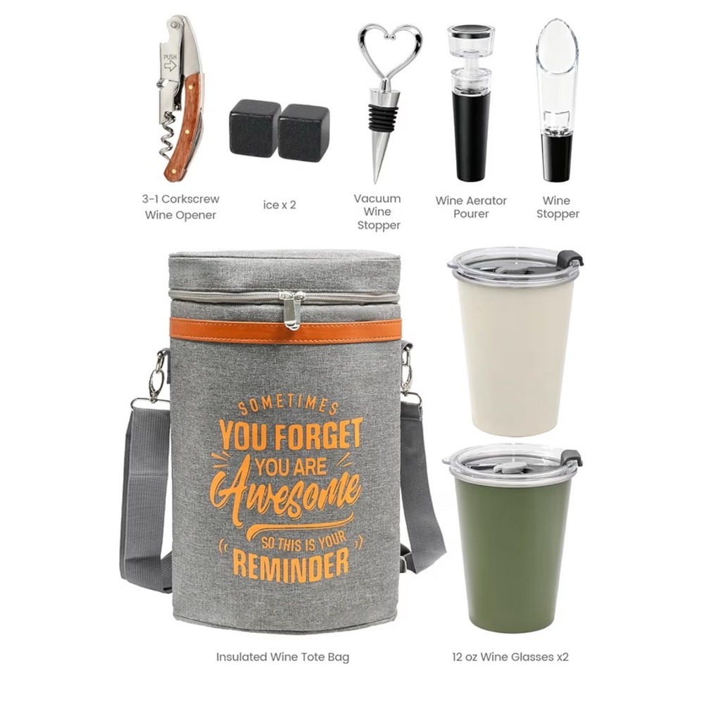 Cooler carrier for wine with Accessories